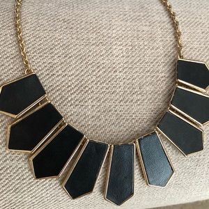 Black Geometric Statement Necklace